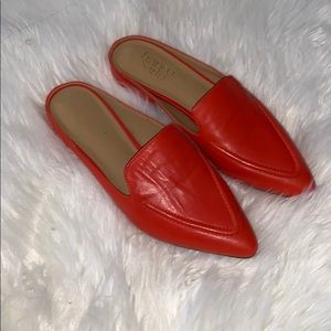 Franco Sarto Orange Leather Mules